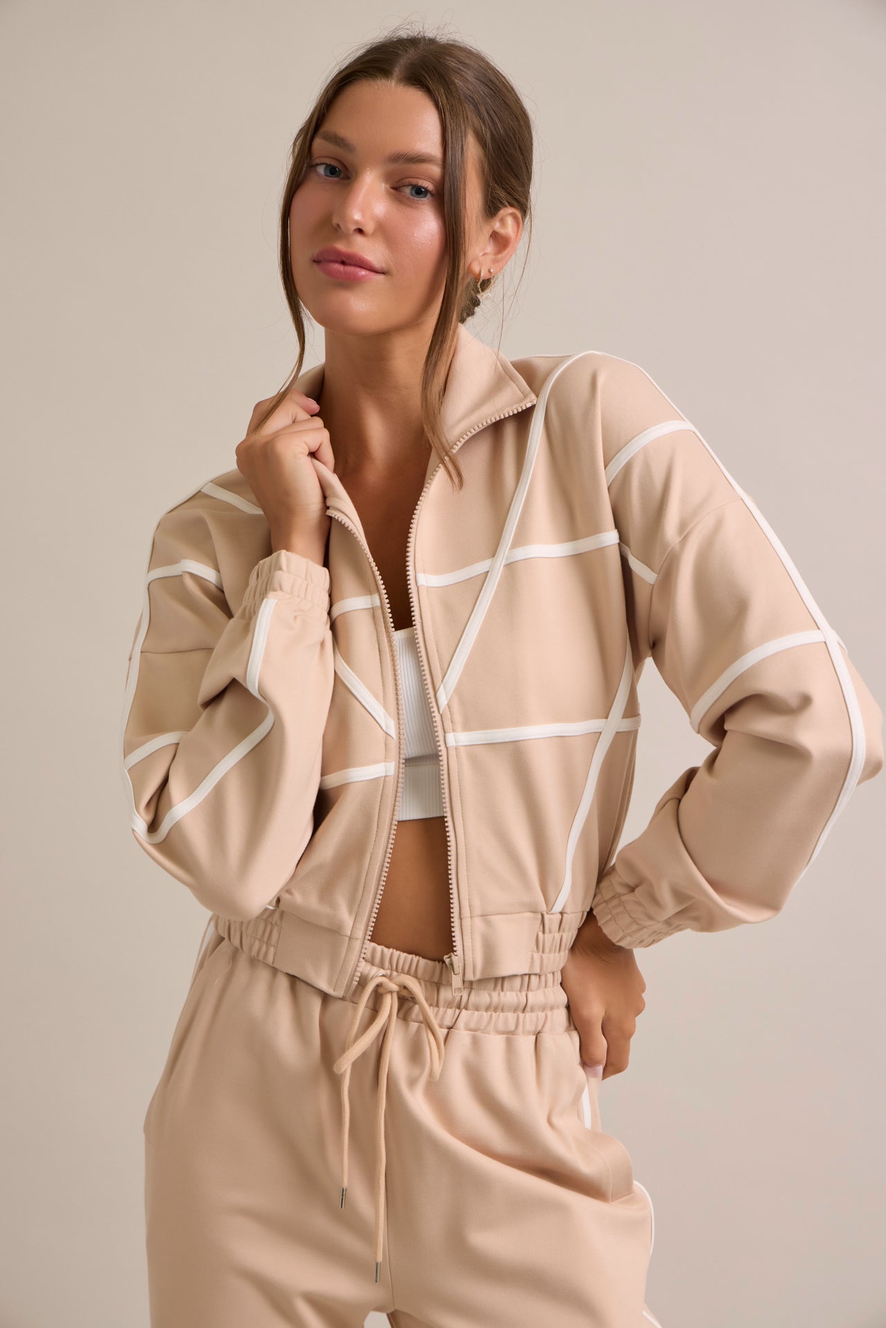 Andrea Knit tracksuit with contrast stripes