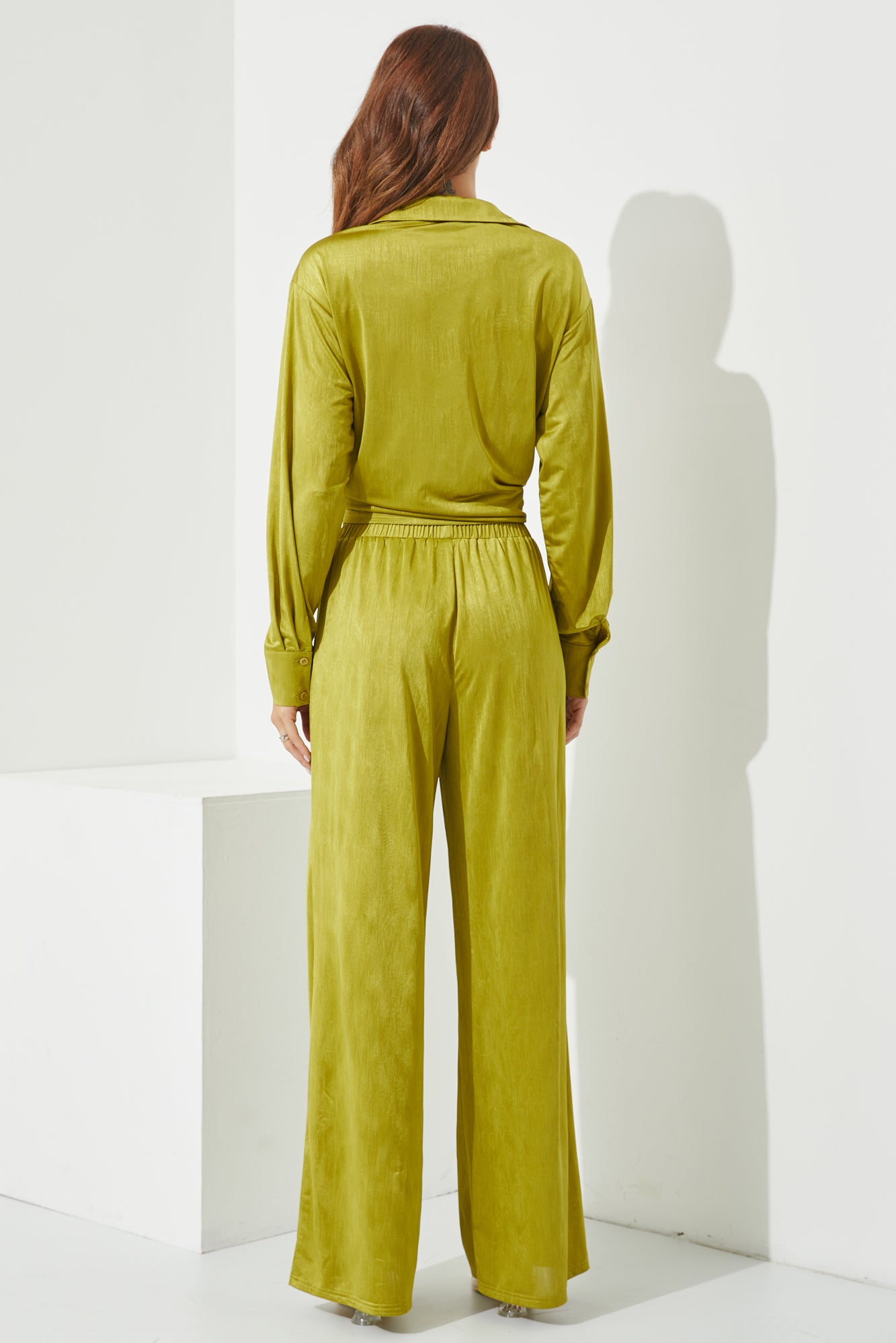 Knit Button Down Shirt and Pants Set