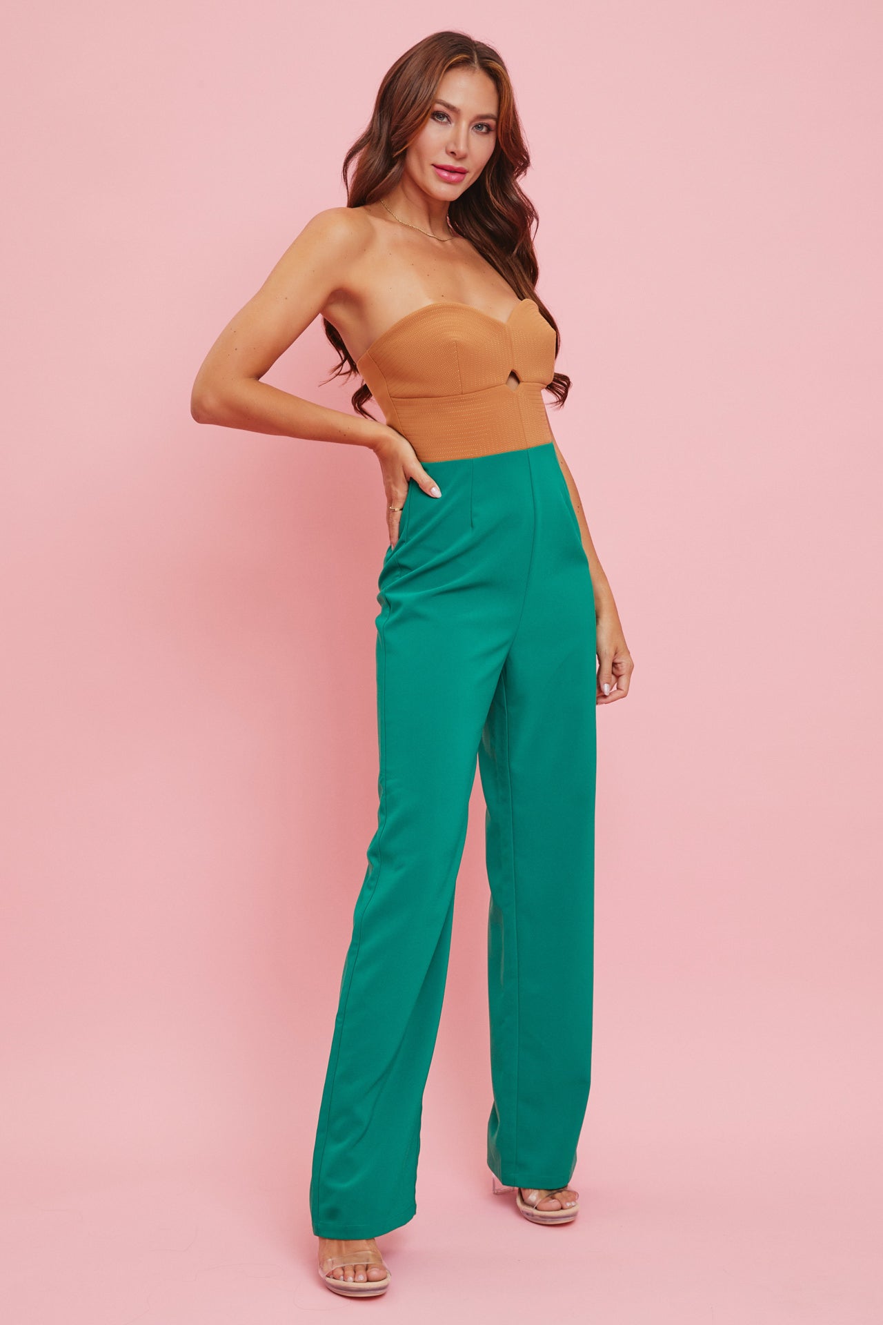 Color Block Tube Jumpsuit