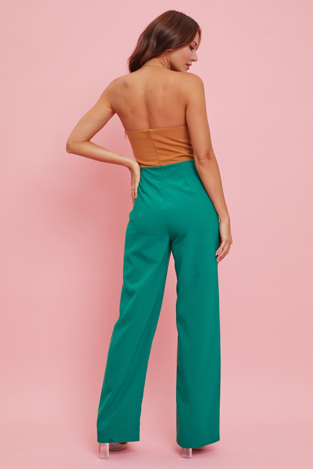 Color Block Tube Jumpsuit