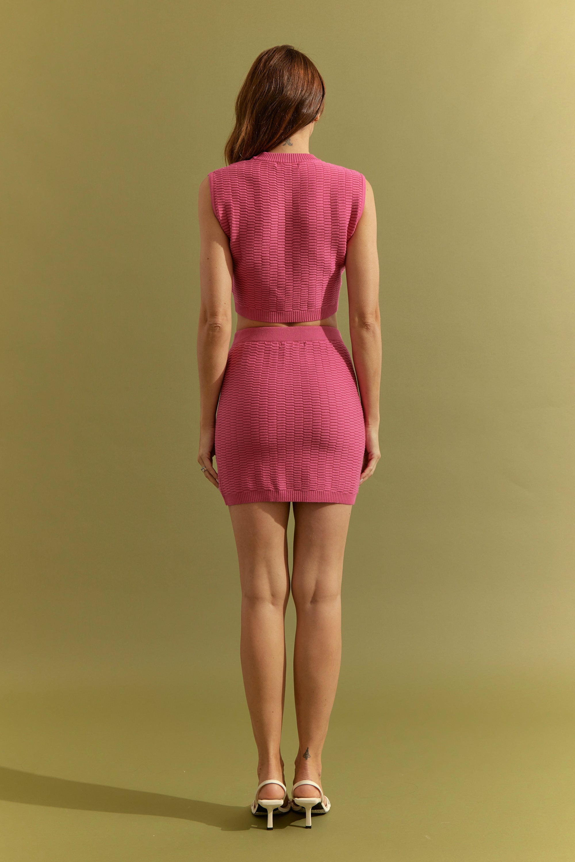 Knit Sleeveless Top and Mini Skirt Set