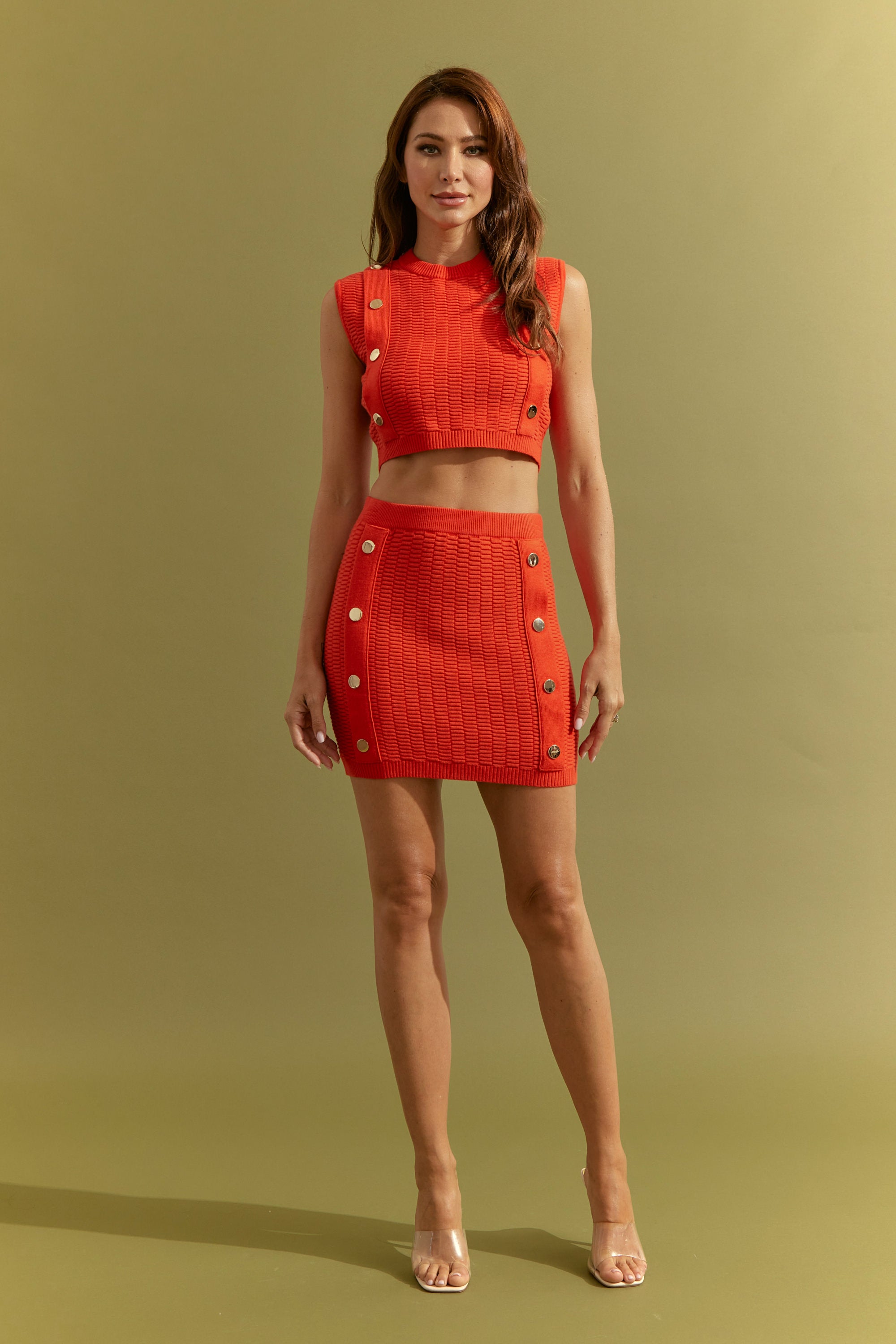 Knit Sleeveless Top and Mini Skirt Set