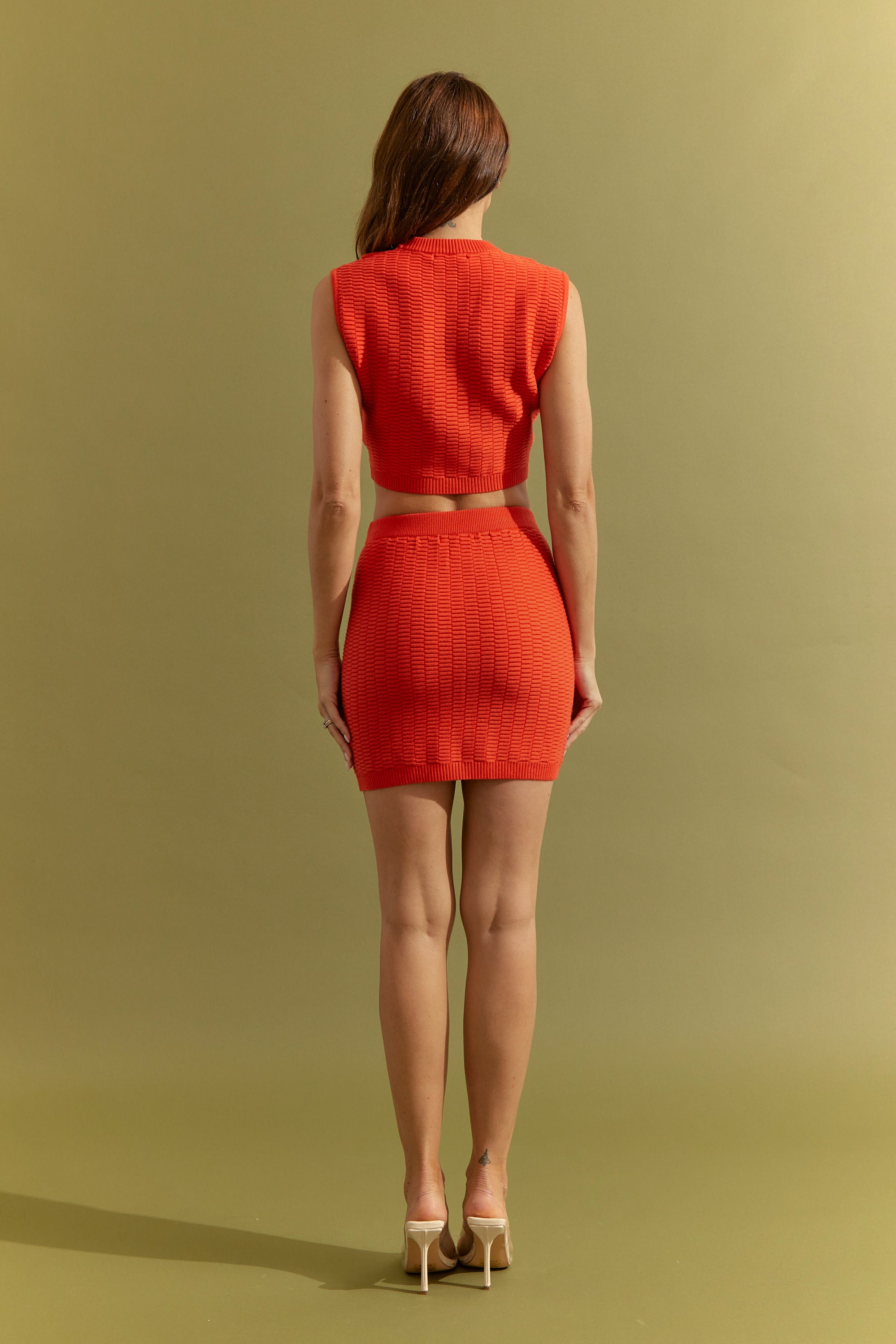Knit Sleeveless Top and Mini Skirt Set