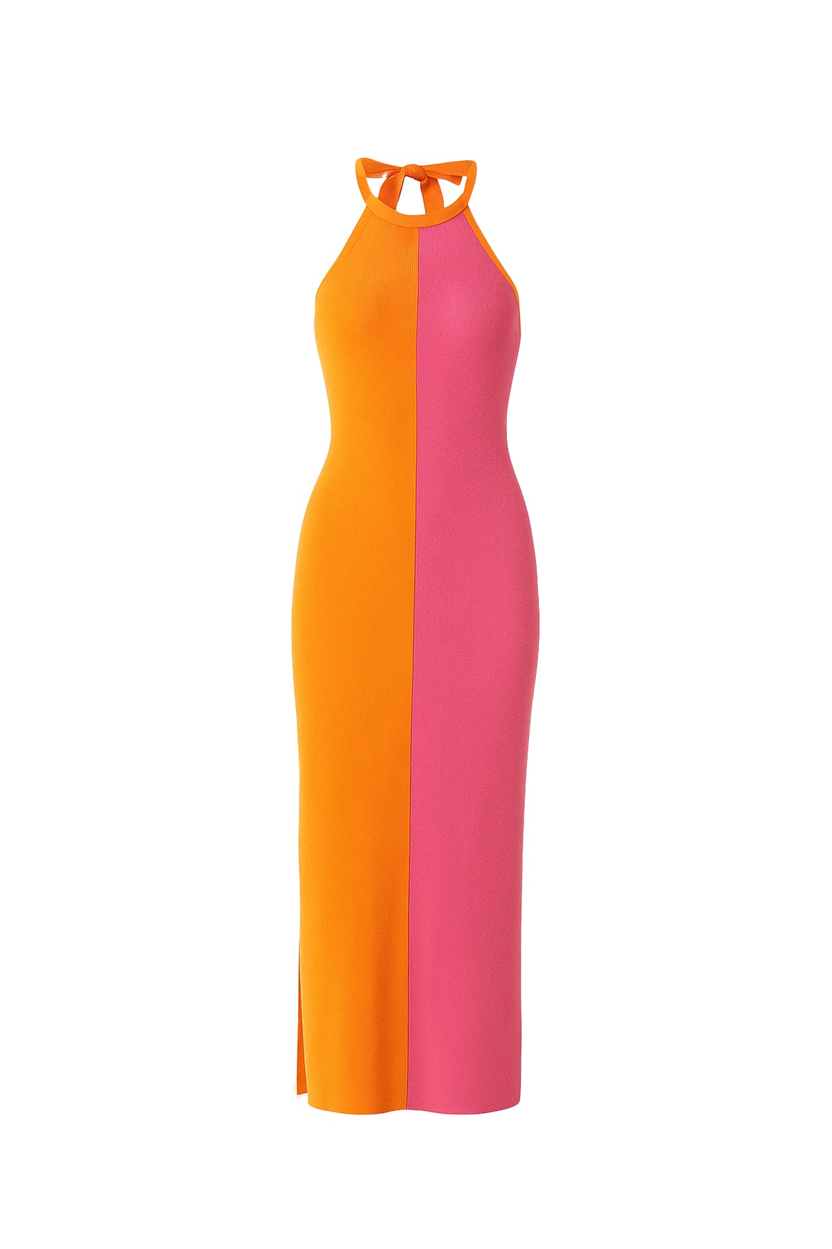 strapless open back dress Knit Colorblock Maxi Dress and Cardigan Set