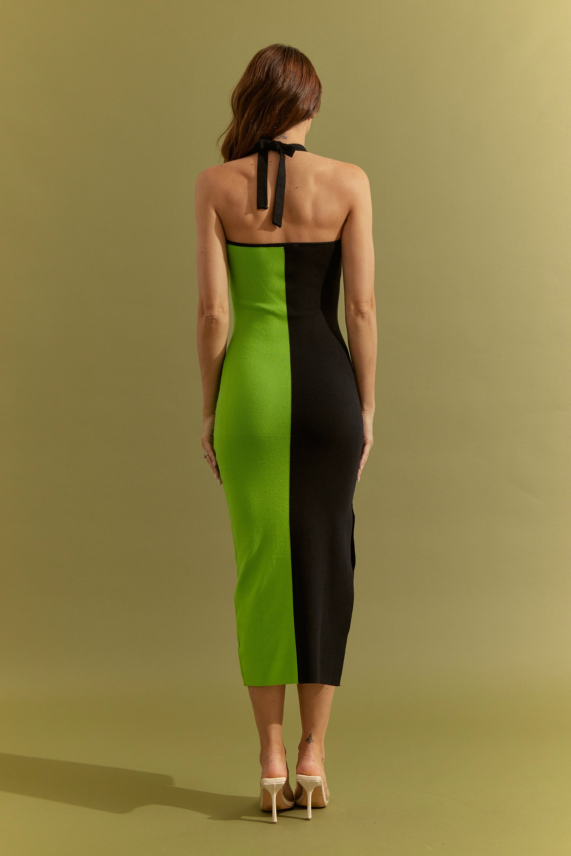 Knit Colorblock Maxi Dress and Cardigan Set