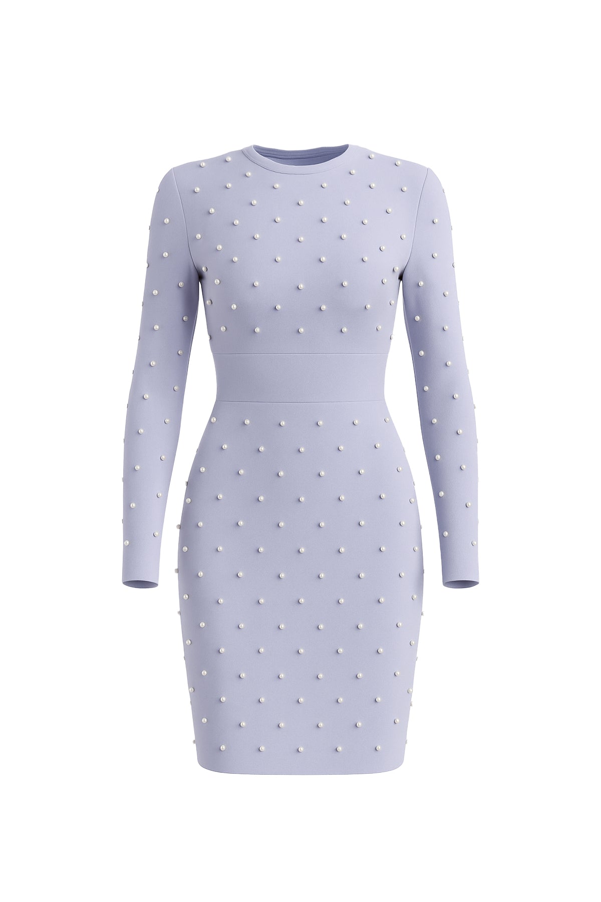 Bandage Long Sleeve All Over Pearl Mini Dress