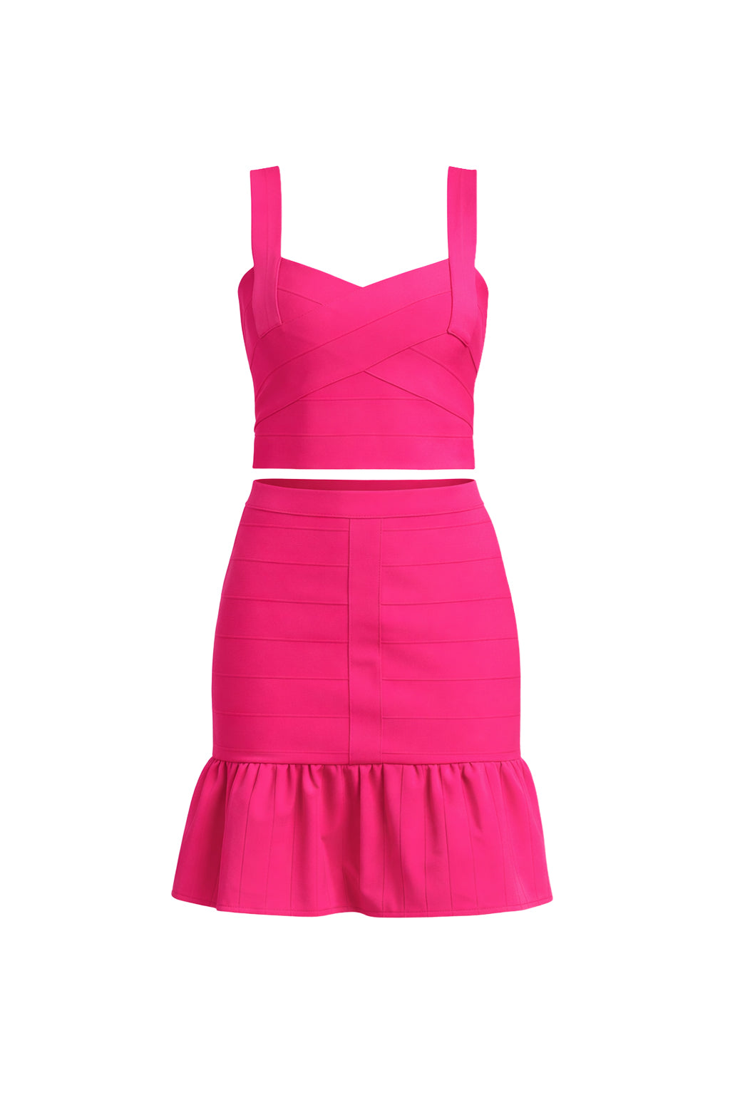 Bandage Sleeveless Crop Top & Mini Skirt Set