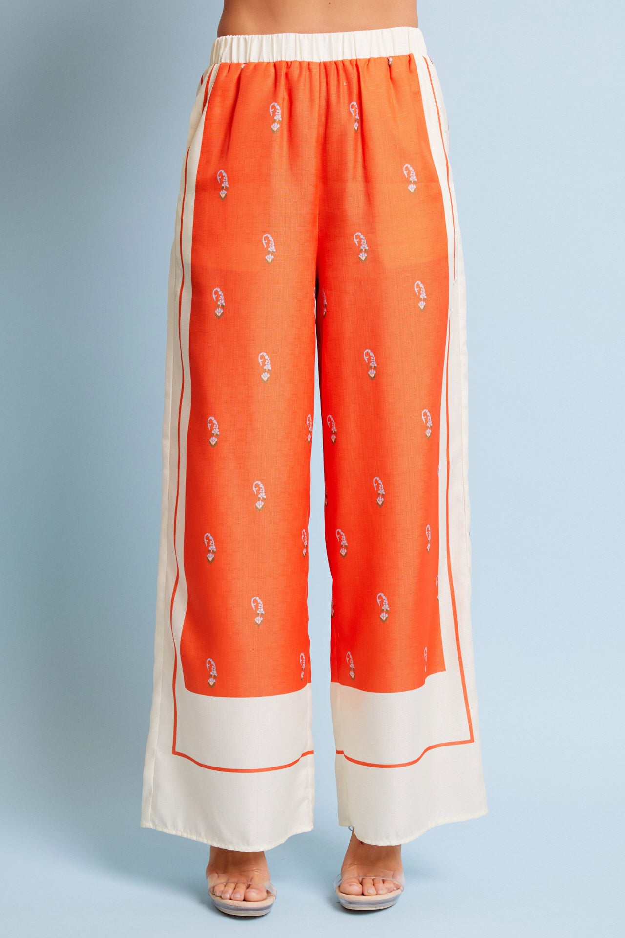 Woven Border Print Shirt and Pants Set