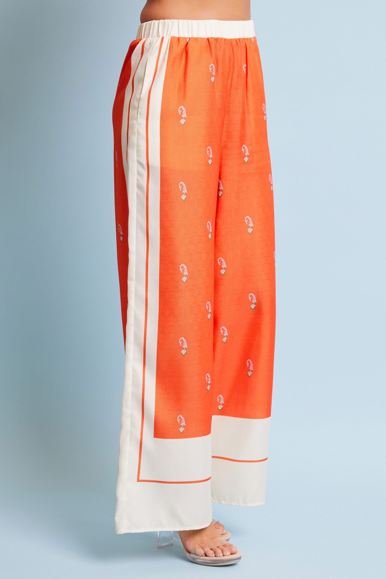 Woven Border Print Shirt and Pants Set