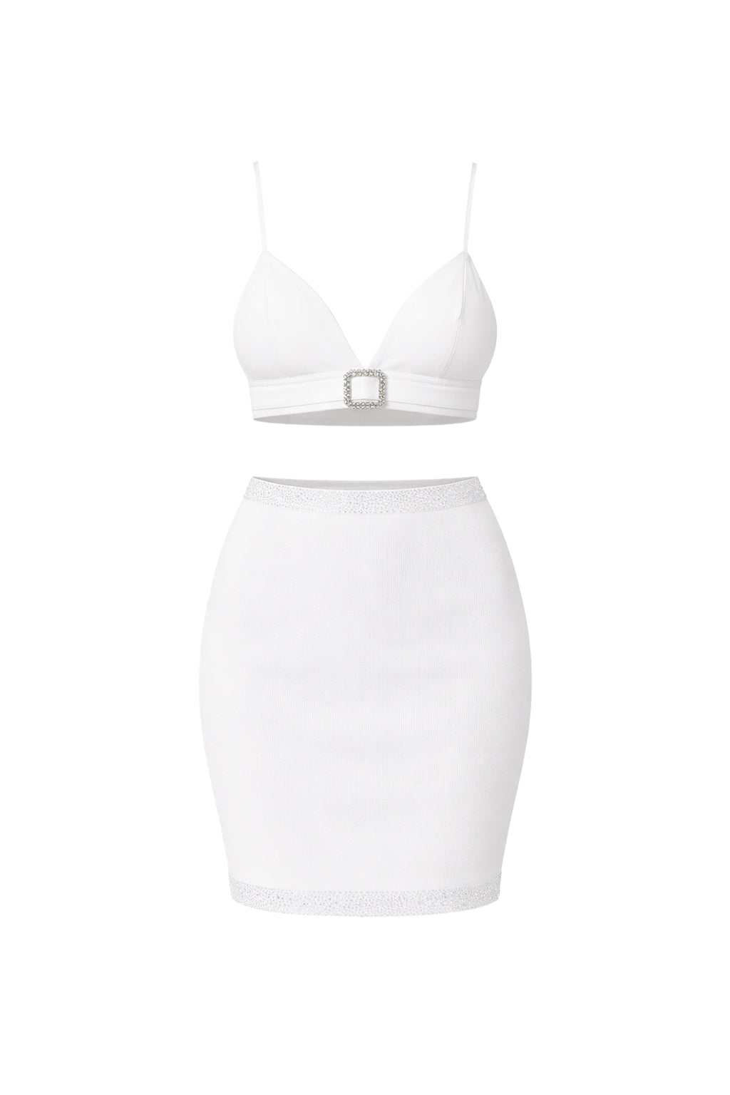 Knit 3 Pc Set With Bra Top