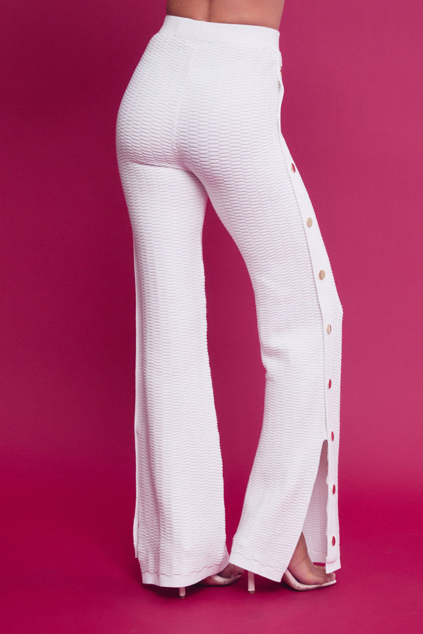 Knit Long Sleeve Top & Pants Set With Trim