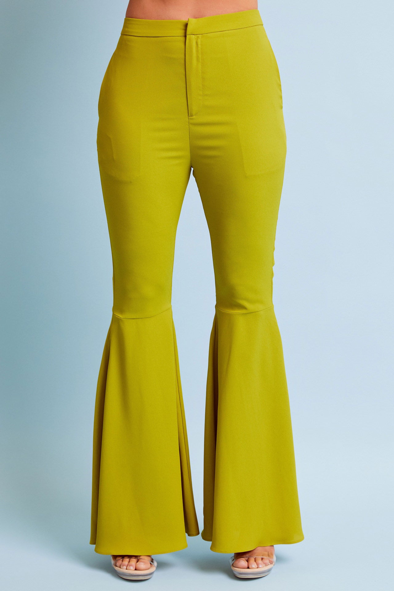 Woven Cami Top With Asymmetric Hem and Extreme Flare Pants