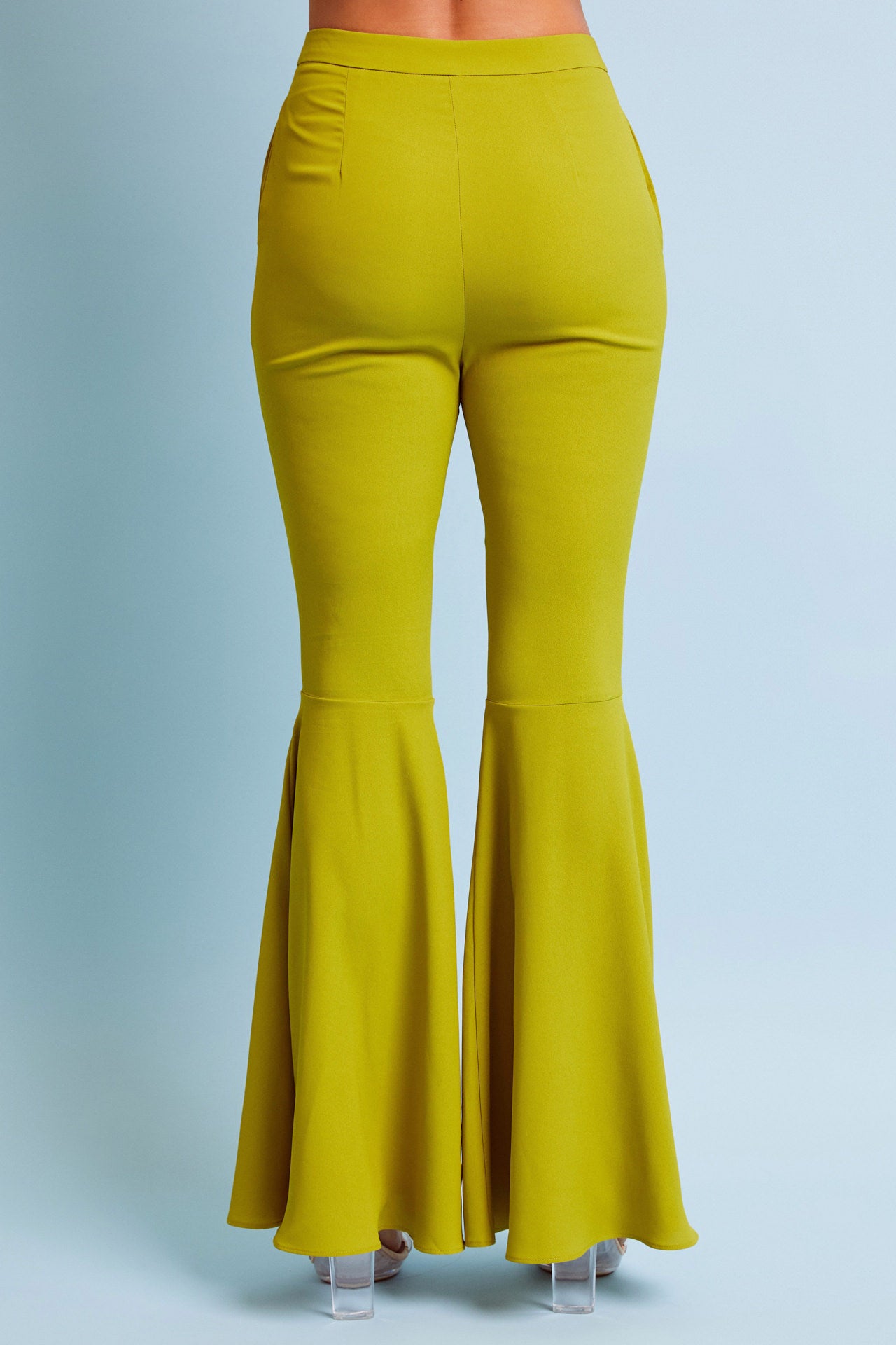 Woven Cami Top With Asymmetric Hem and Extreme Flare Pants