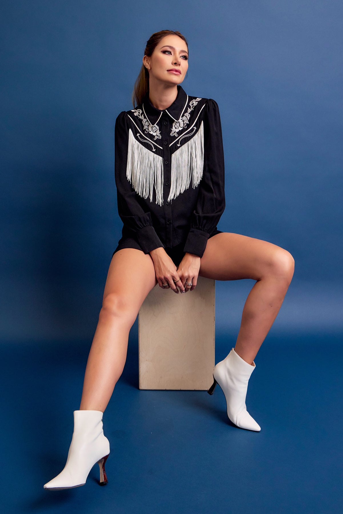 Western Cutie Embroidered Fringe Shirt and Shorts Set