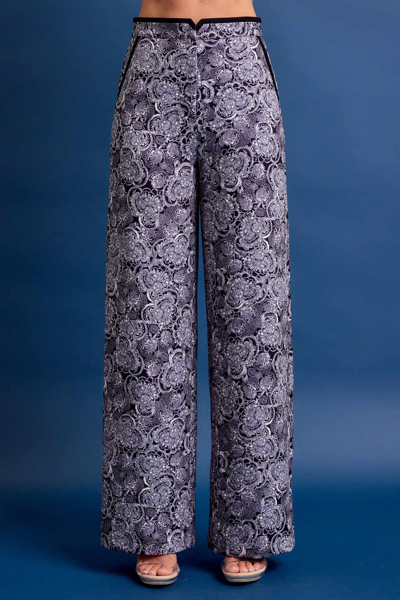 Addie Printed Vest and Pants Set with Contrast Binding