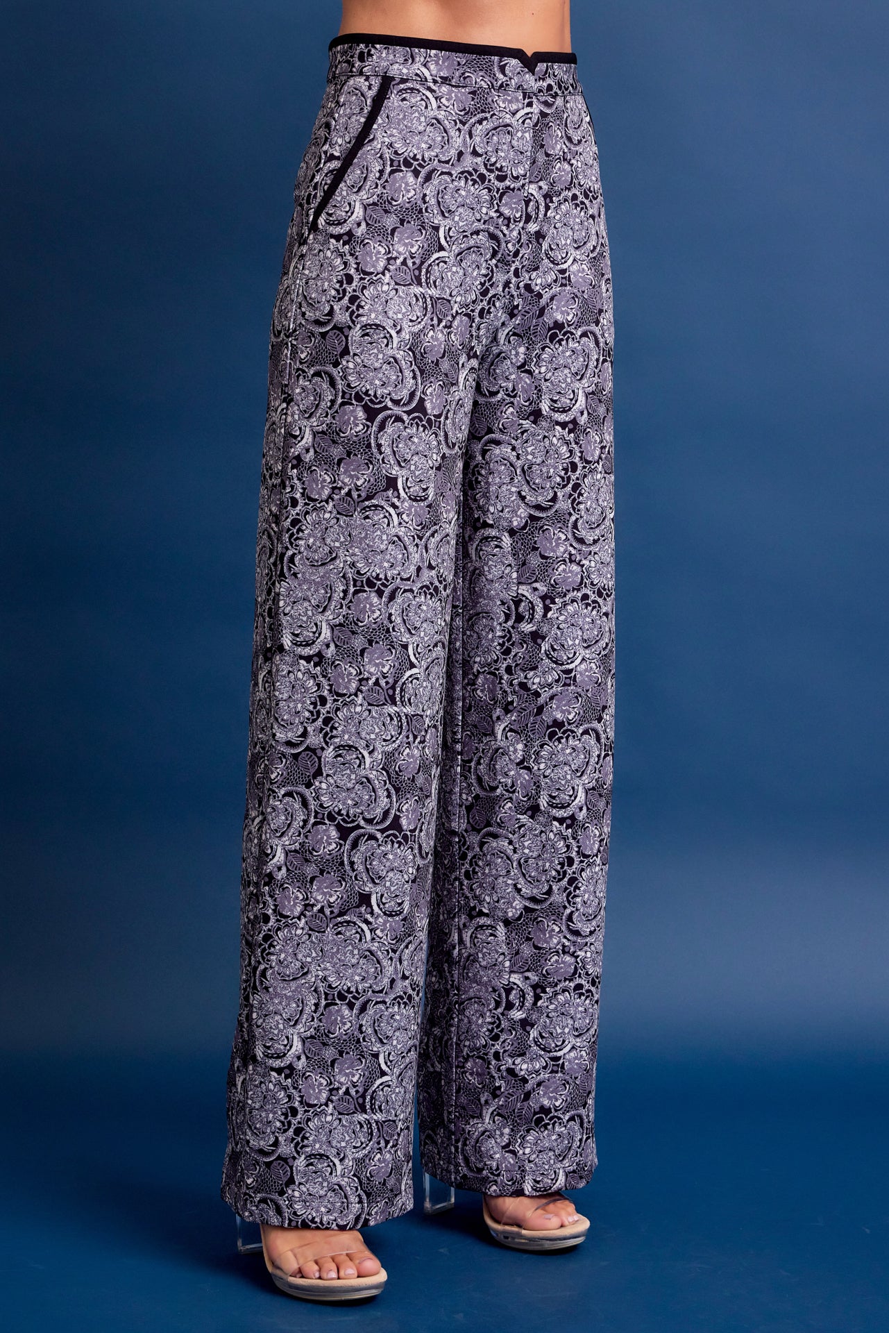 Addie Printed Vest and Pants Set with Contrast Binding