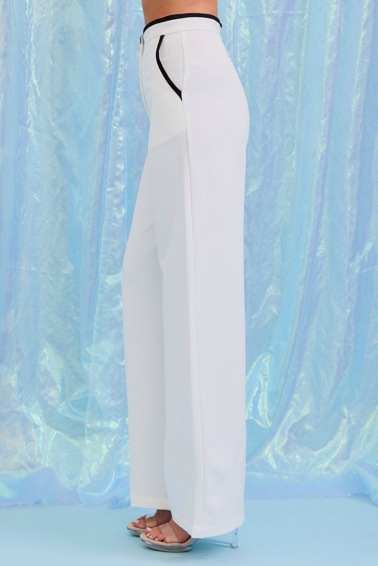 Woven Vest & Pants Set With Contrast Detail