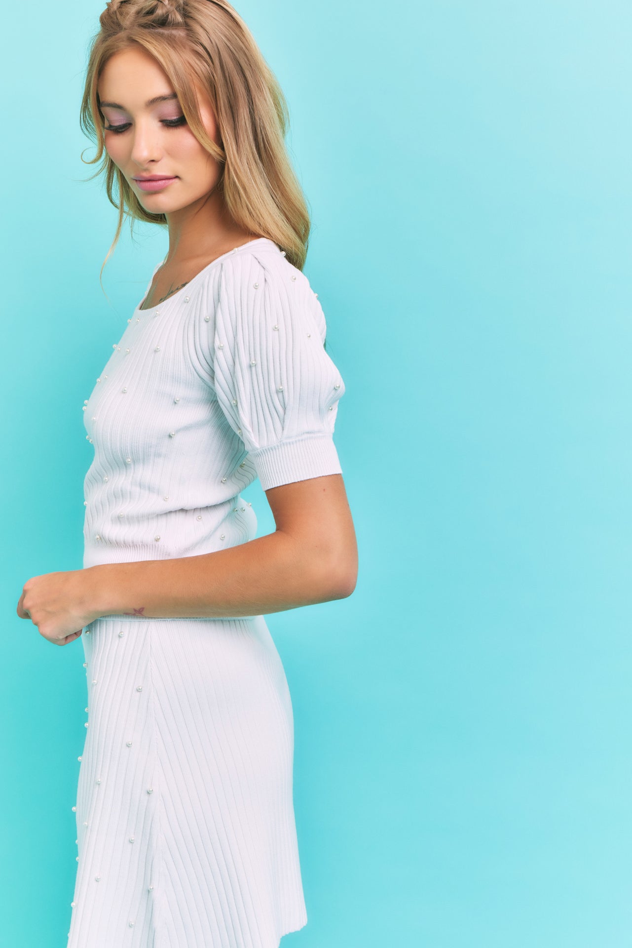 Puff Sleeve Top & Mini Skirt Set