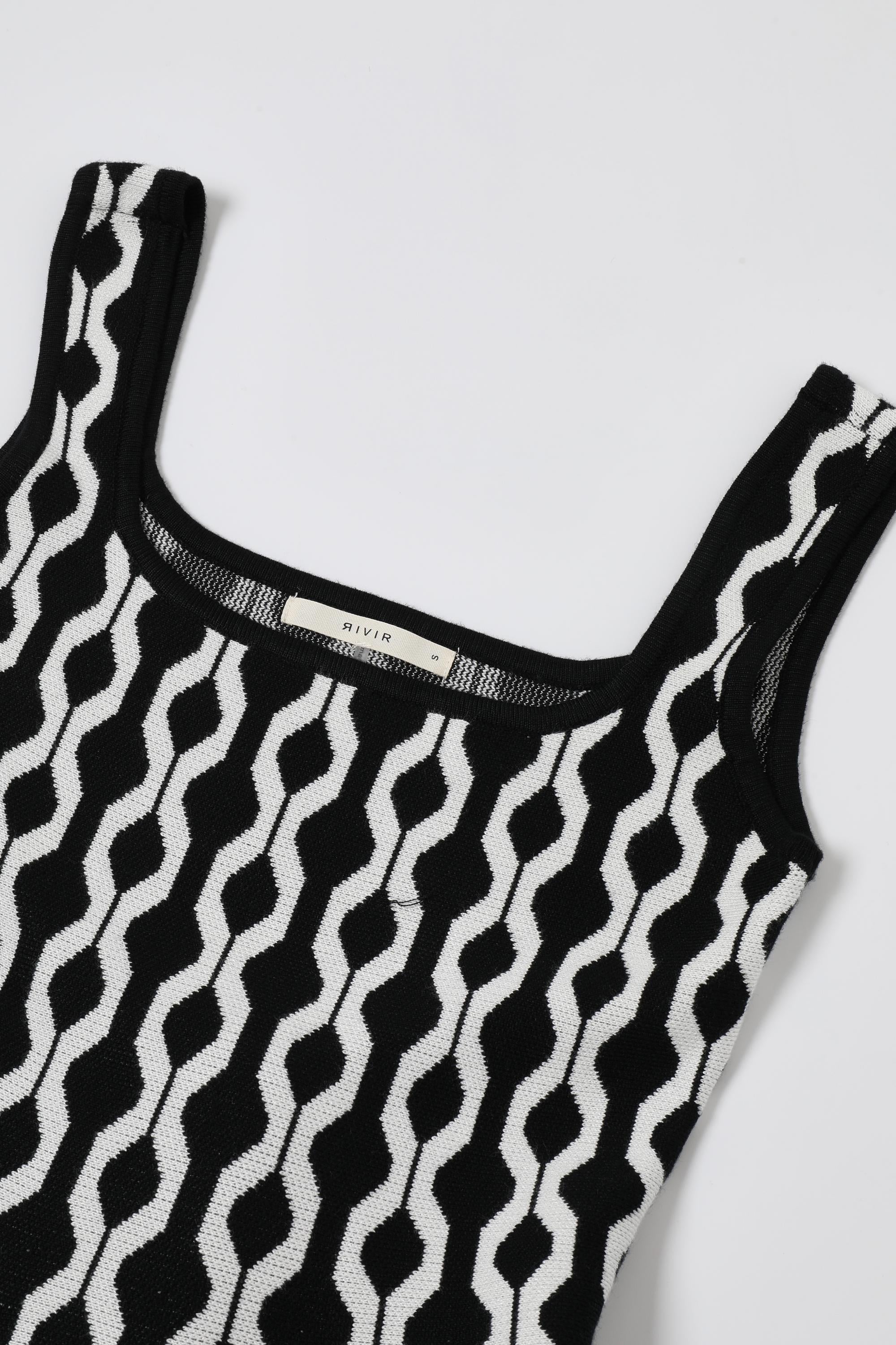 Peyton Knit Square-Neck Geometric Pattern Mini Dress