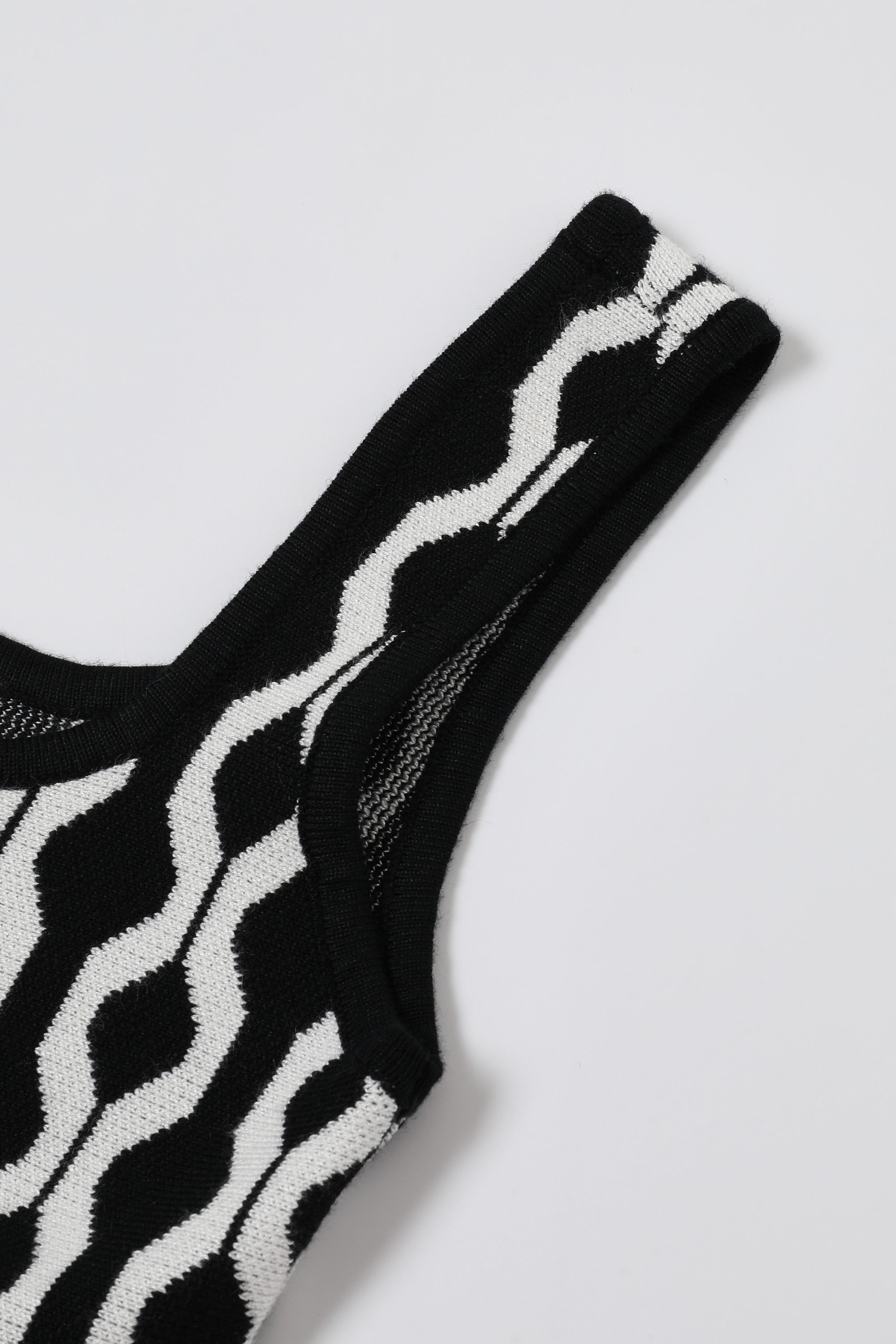 Peyton Knit Square-Neck Geometric Pattern Mini Dress