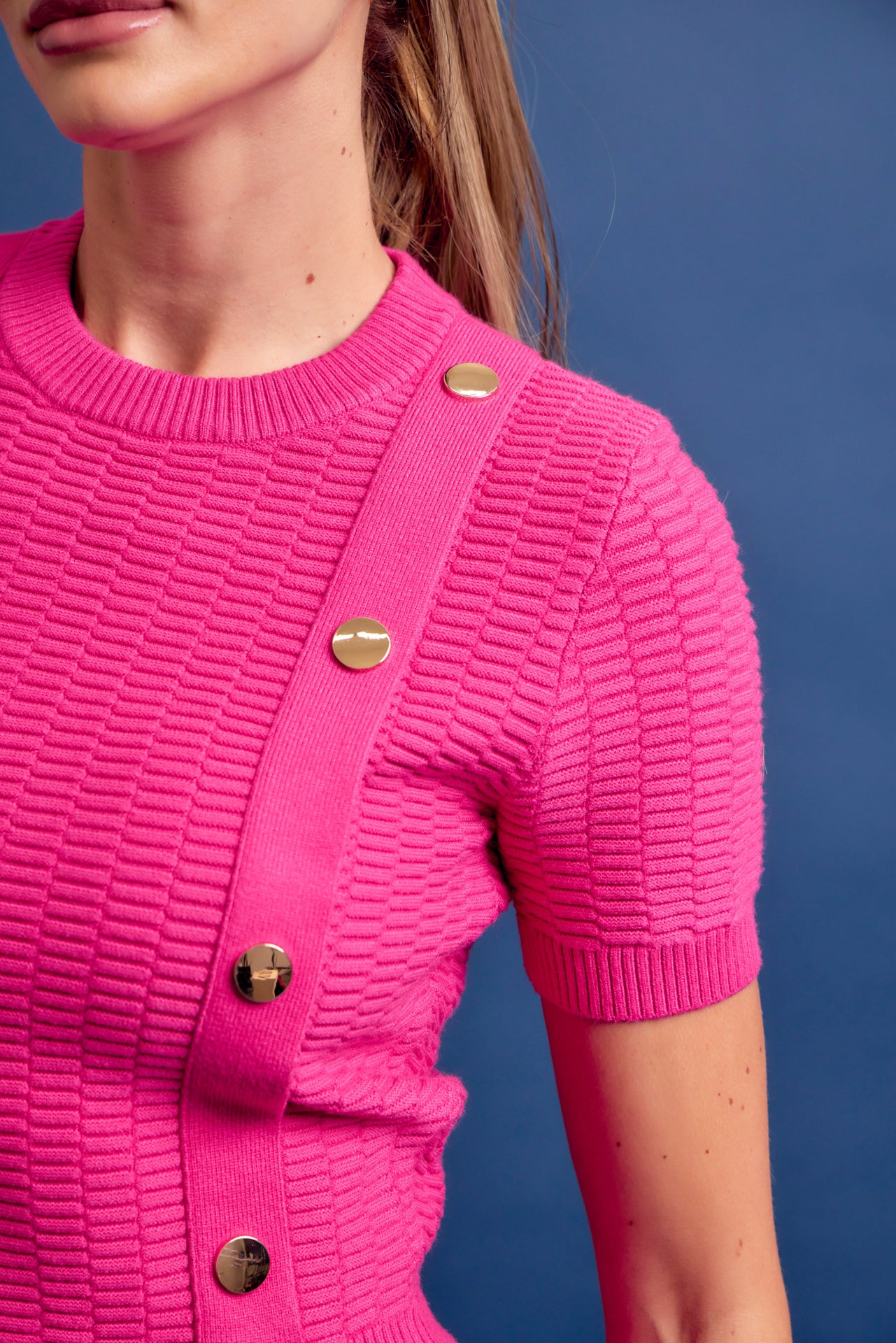 Something About It Knit Short Sleeve Top and Pants Set with Trim
