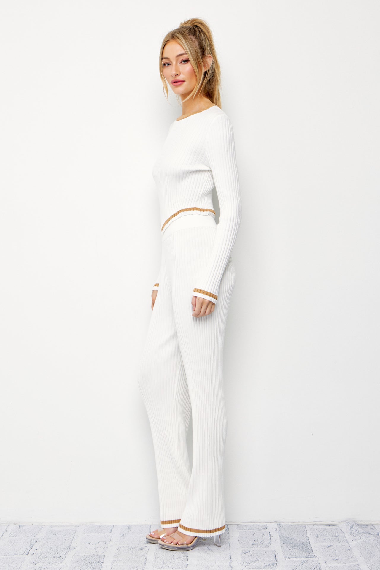 Leave It To Me Knit Long Sleeve Top and Pants Set