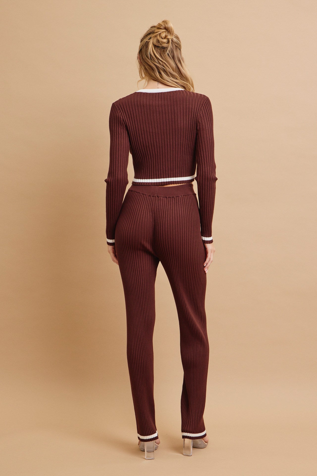 Leave It To Me Knit Long Sleeve Top and Pants Set