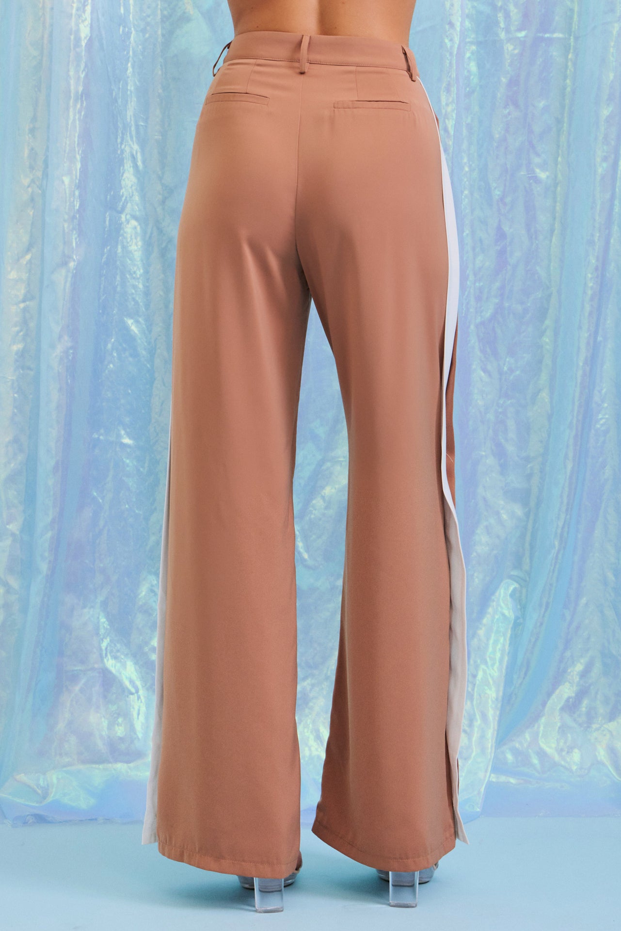 Ember Woven Pleated Short Sleeve Top and Contrast Side Panel Pants Set