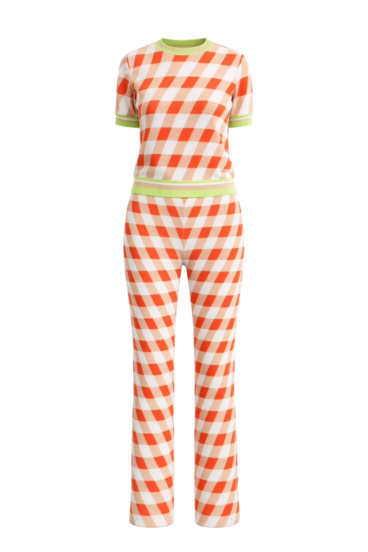 Print Jqd Knit Short Sleeve Top & Pants Set