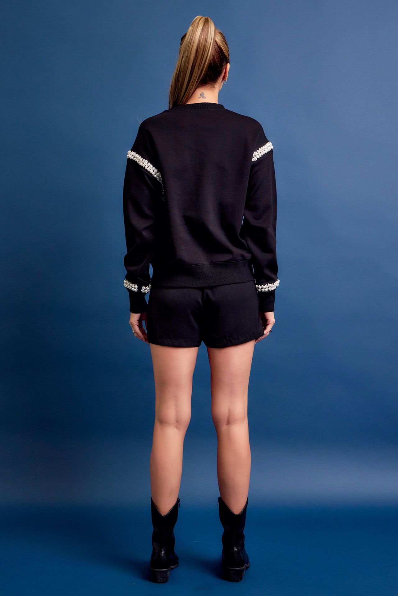 All Day Crew Neck Sweatshirt With Beaded Trim