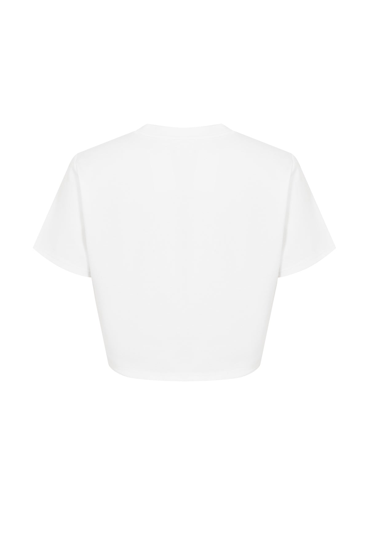 Harper Knit Short Sleeve Crop Top With Embellished Hem