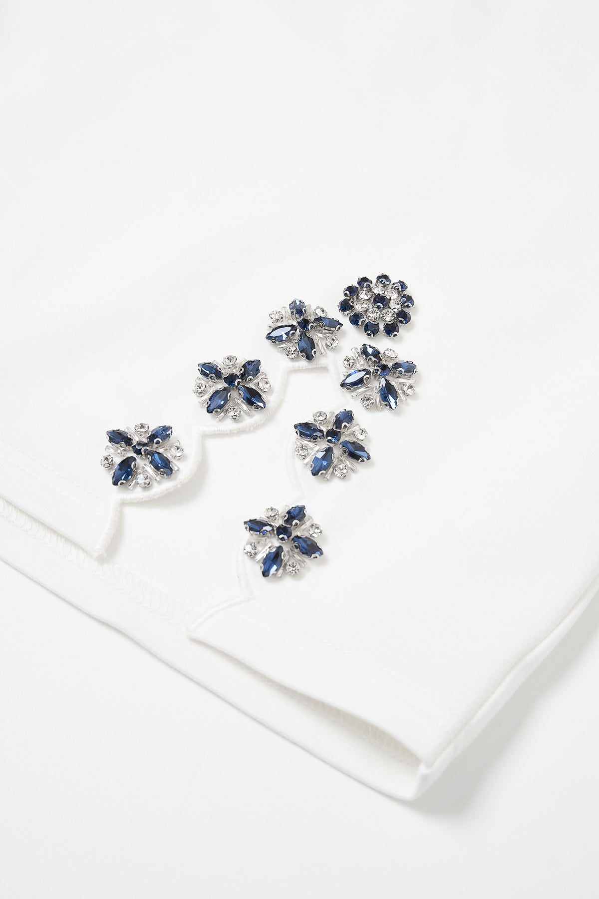 Harper Knit Short Sleeve Crop Top With Embellished Hem