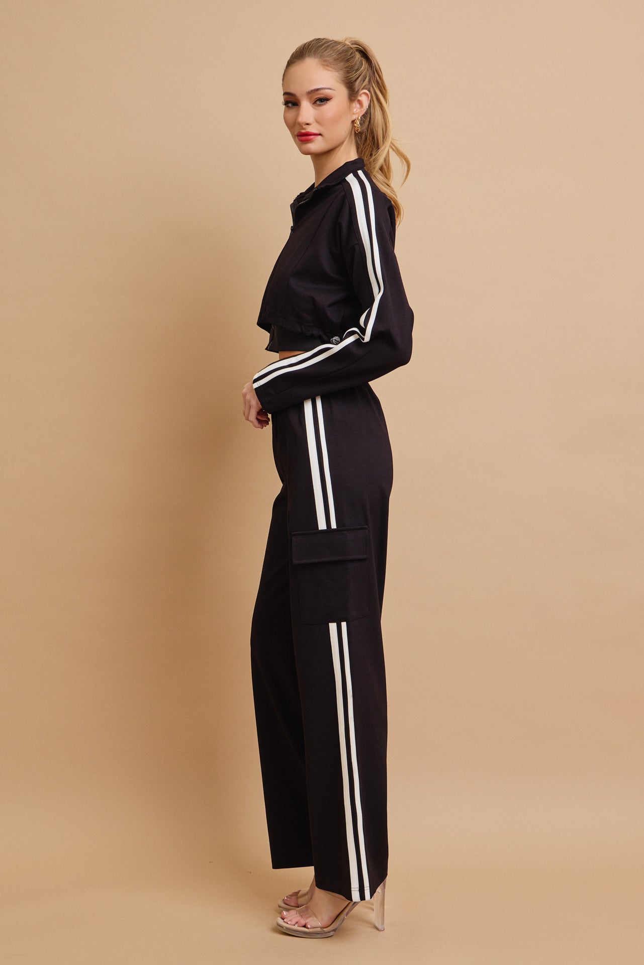 Closer And Closer Knit Jacket And Track Pants Set
