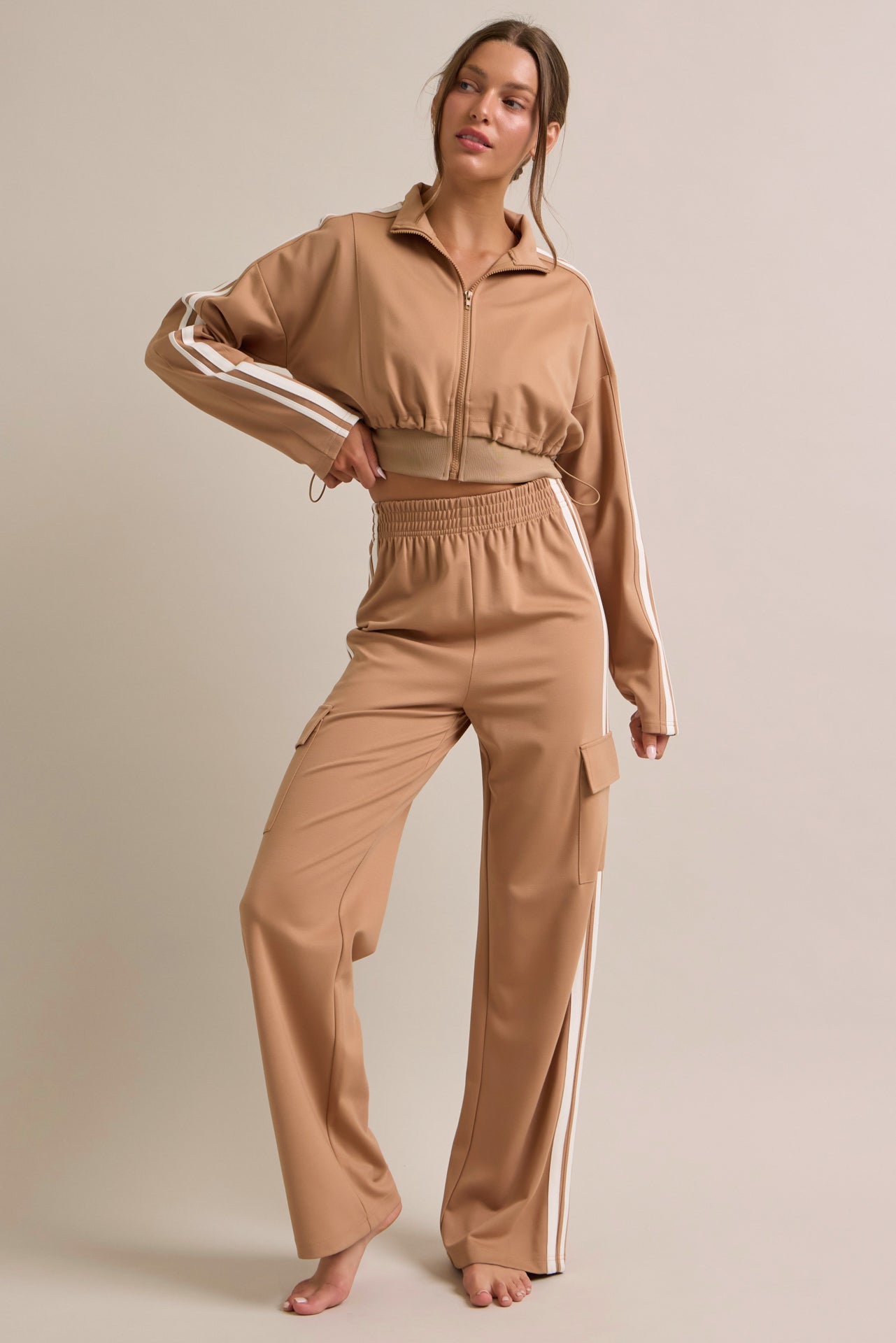 Closer And Closer Knit Jacket And Track Pants Set