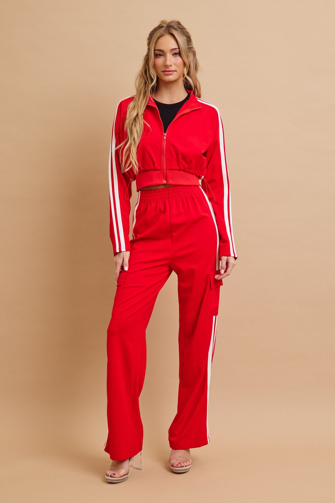 Closer And Closer Knit Jacket And Track Pants Set