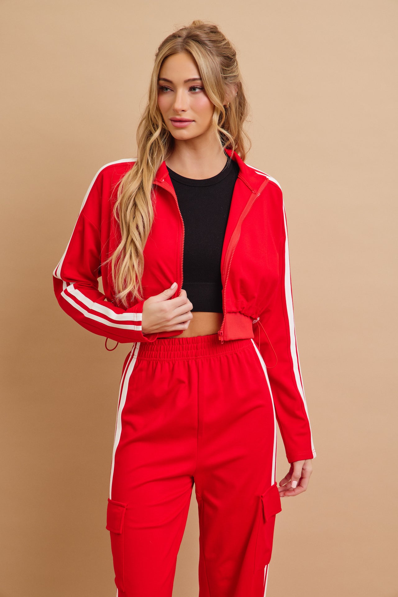Closer And Closer Knit Jacket And Track Pants Set