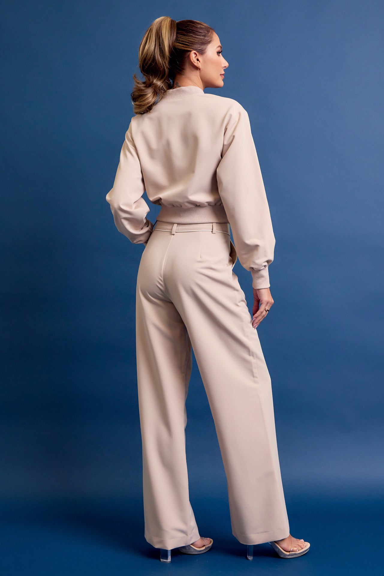 Places To Be Woven Bomber Jacket And Pants Set