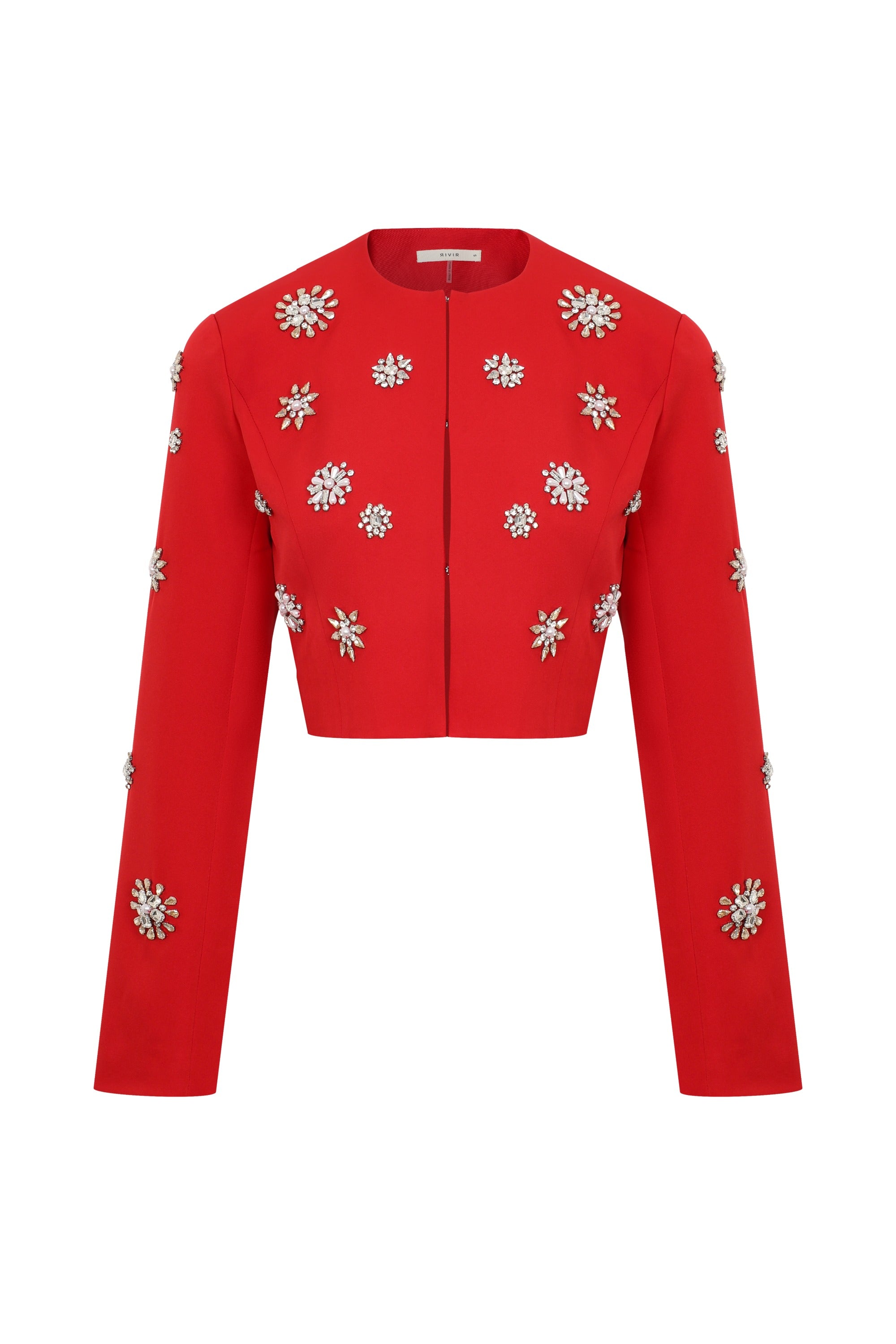 Guesting Woven Embellished Jacket and Flare Pants Set