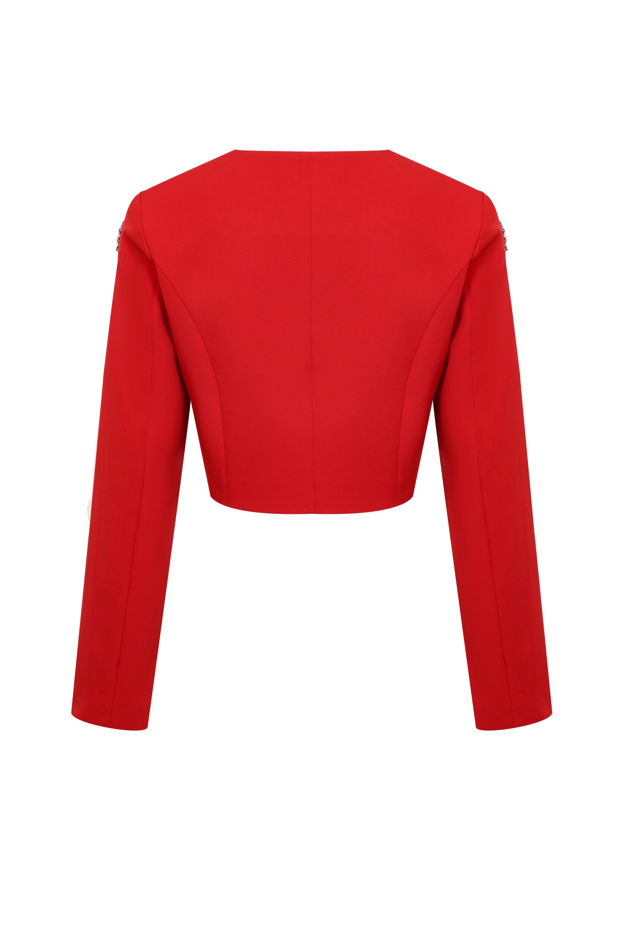 Guesting Woven Embellished Jacket and Flare Pants Set