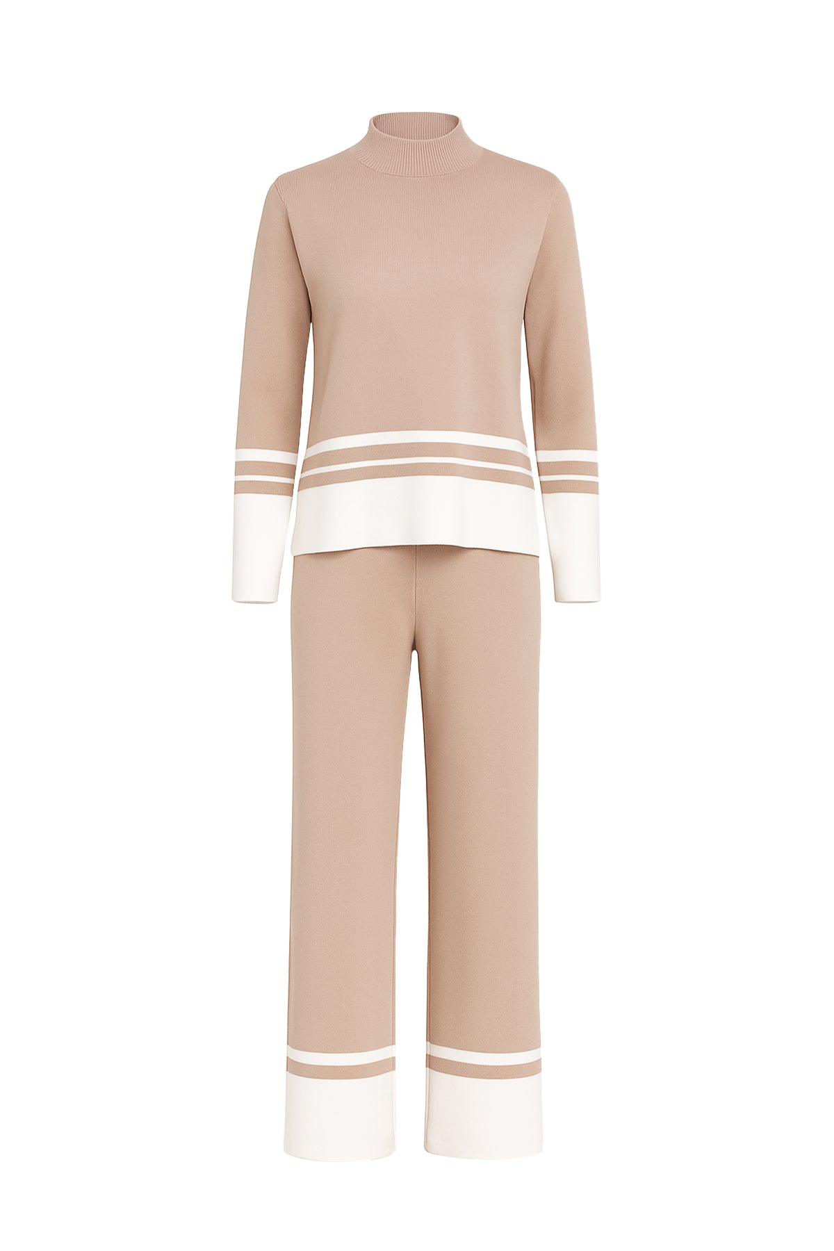 Day To Day Knit Stripe Long Sleeve Top And Pants Set