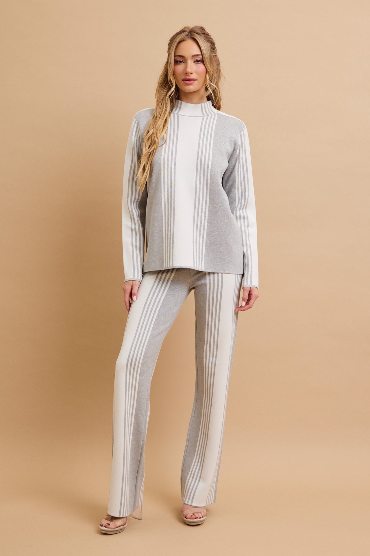 On Days Like These Knit Stripe Long Sleeve Top and Pants Set
