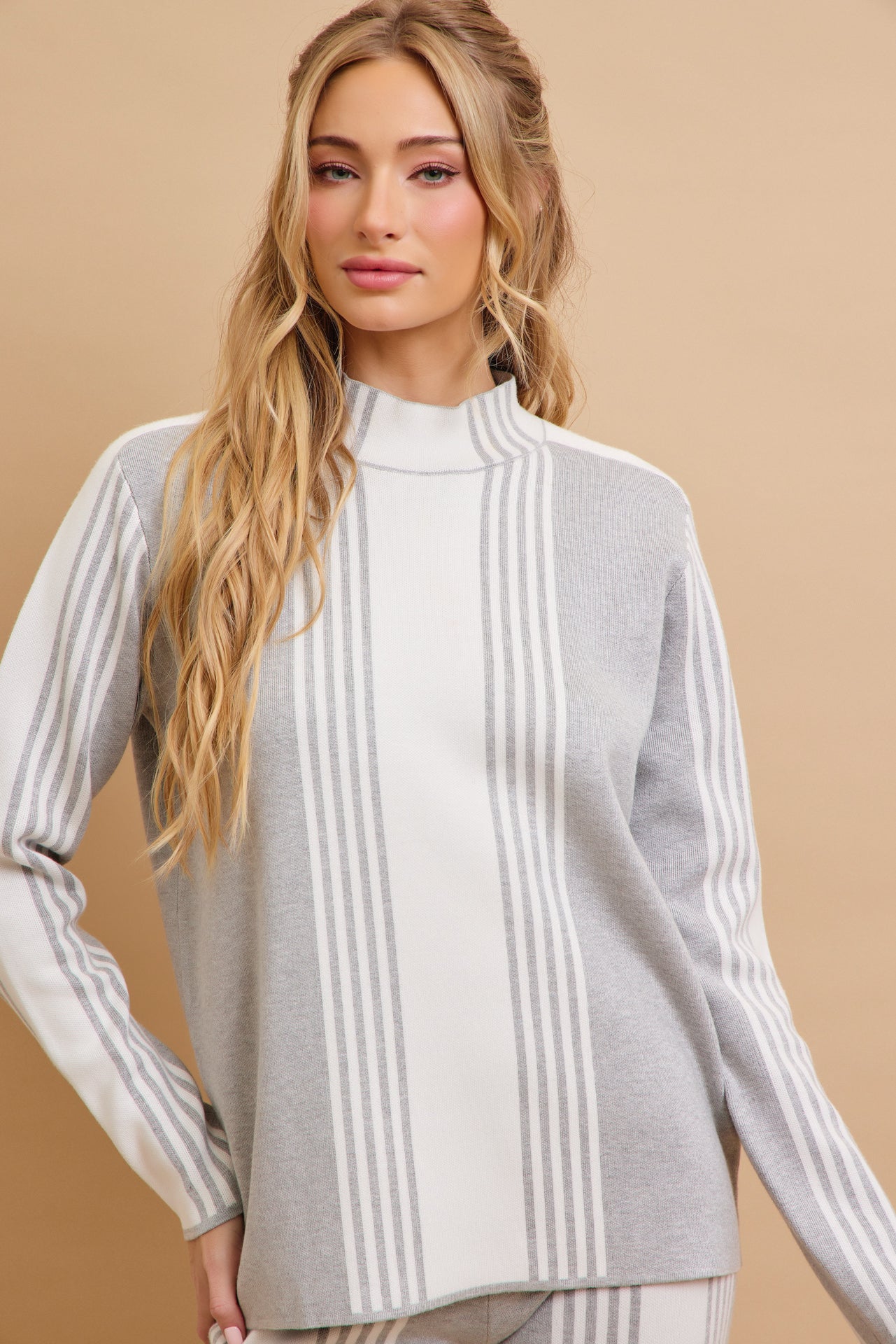 On Days Like These Knit Stripe Long Sleeve Top and Pants Set
