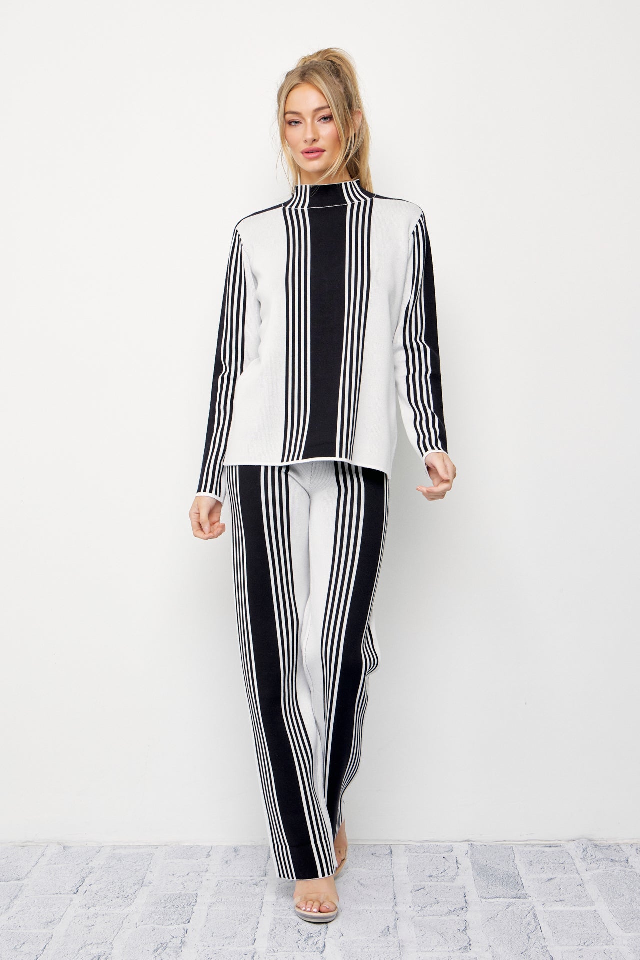 On Days Like These Knit Stripe Long Sleeve Top and Pants Set