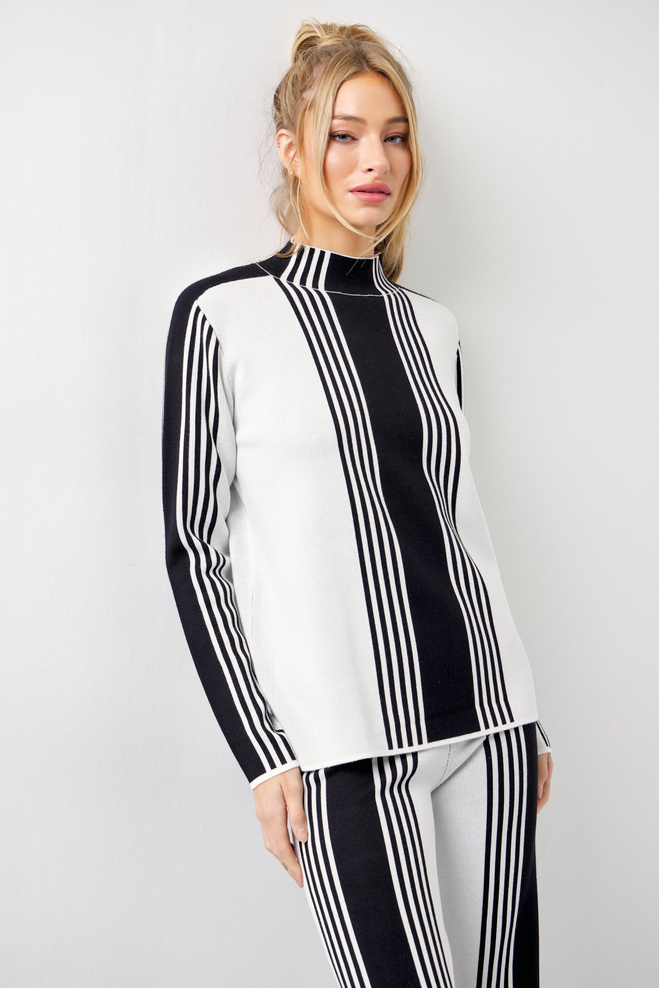 On Days Like These Knit Stripe Long Sleeve Top and Pants Set