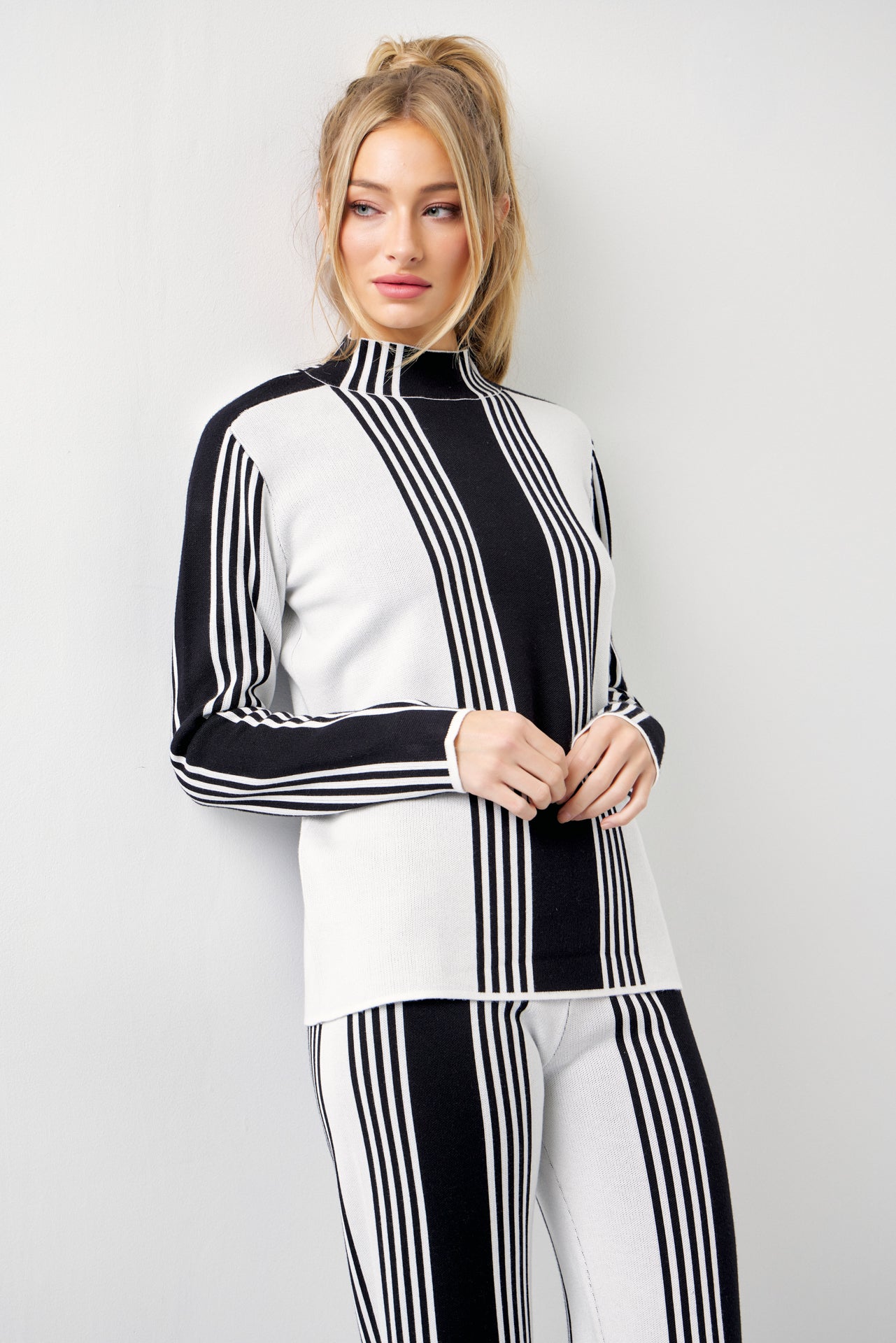 On Days Like These Knit Stripe Long Sleeve Top and Pants Set