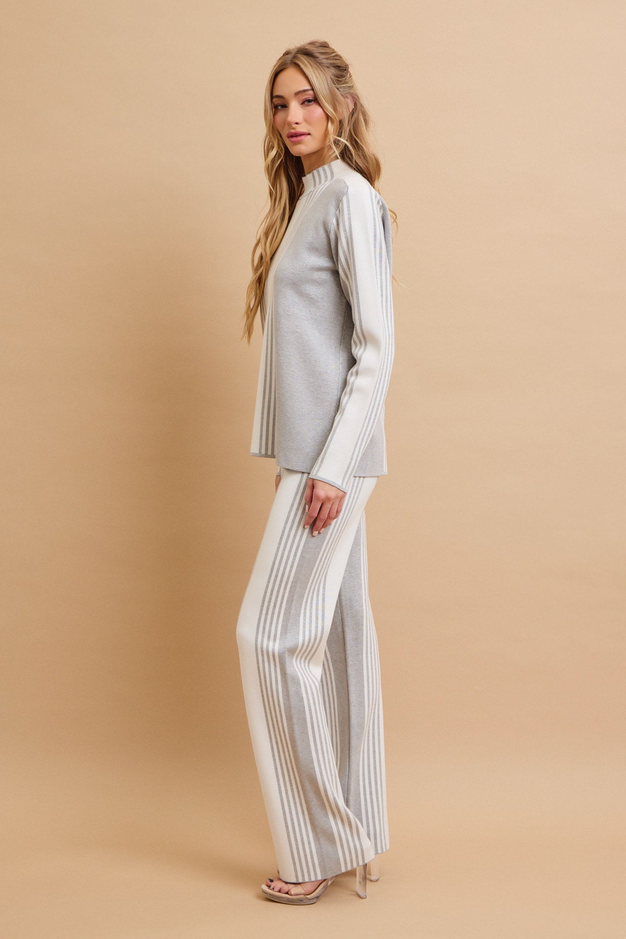On Days Like These Knit Stripe Long Sleeve Top and Pants Set