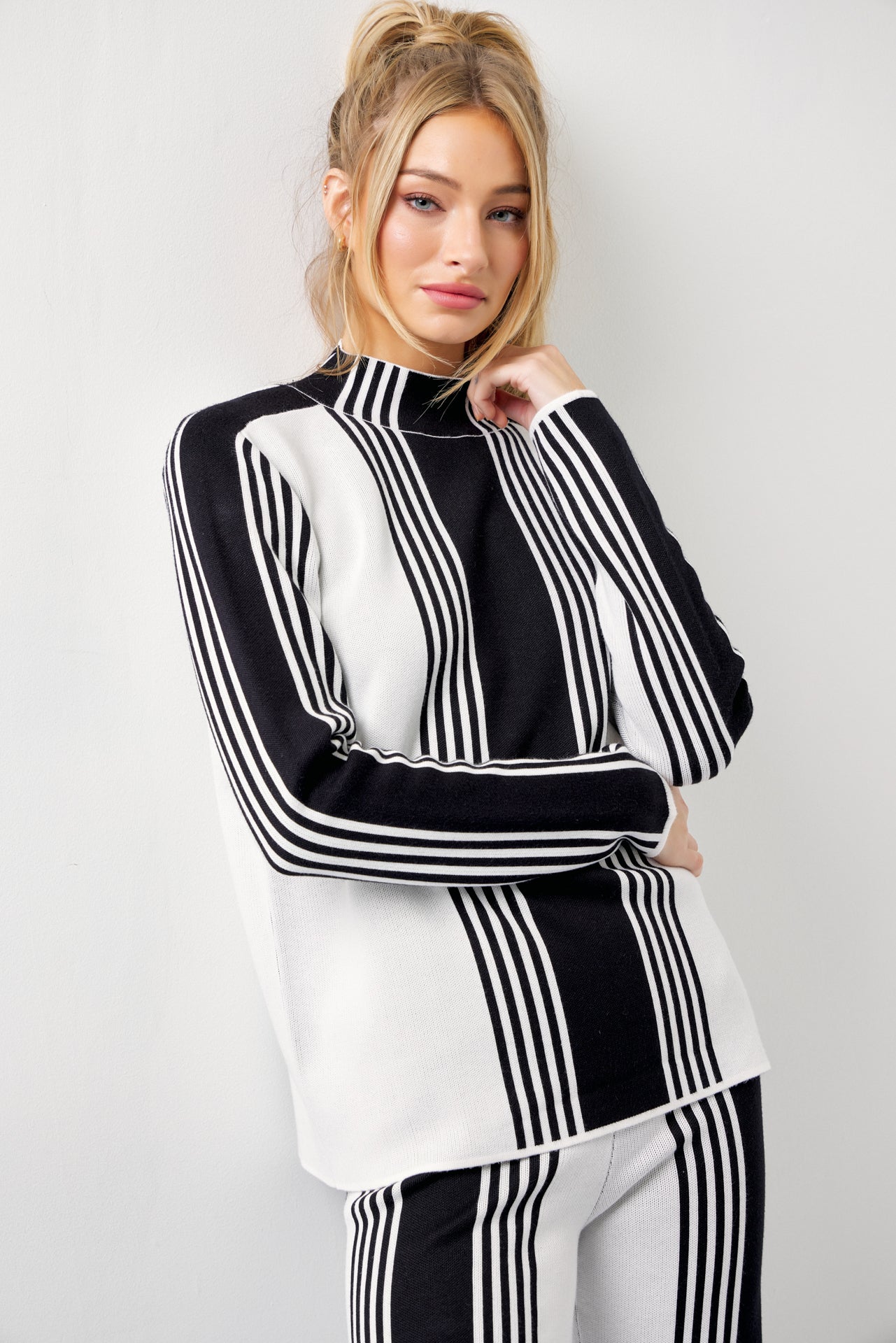 On Days Like These Knit Stripe Long Sleeve Top and Pants Set