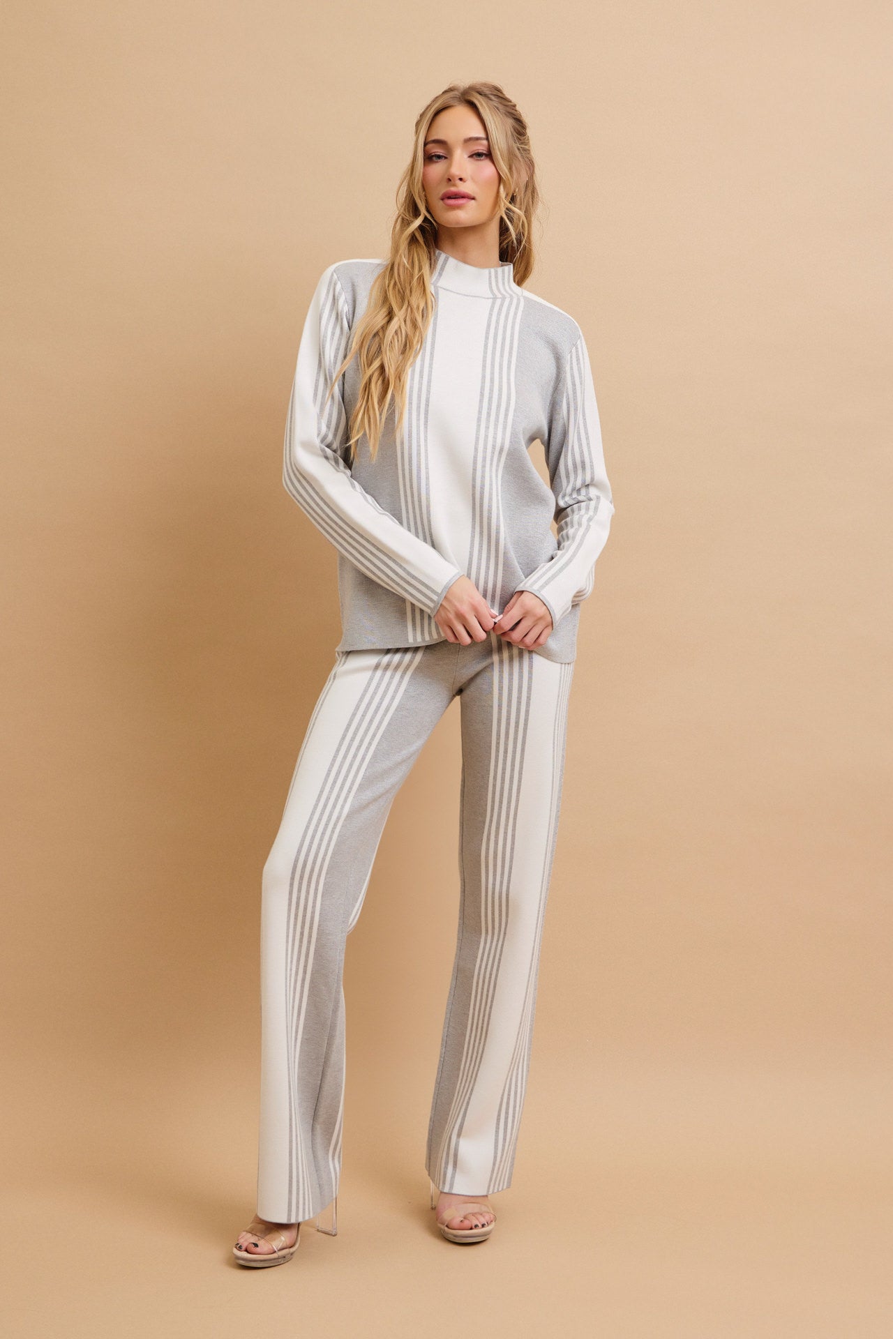 On Days Like These Knit Stripe Long Sleeve Top and Pants Set