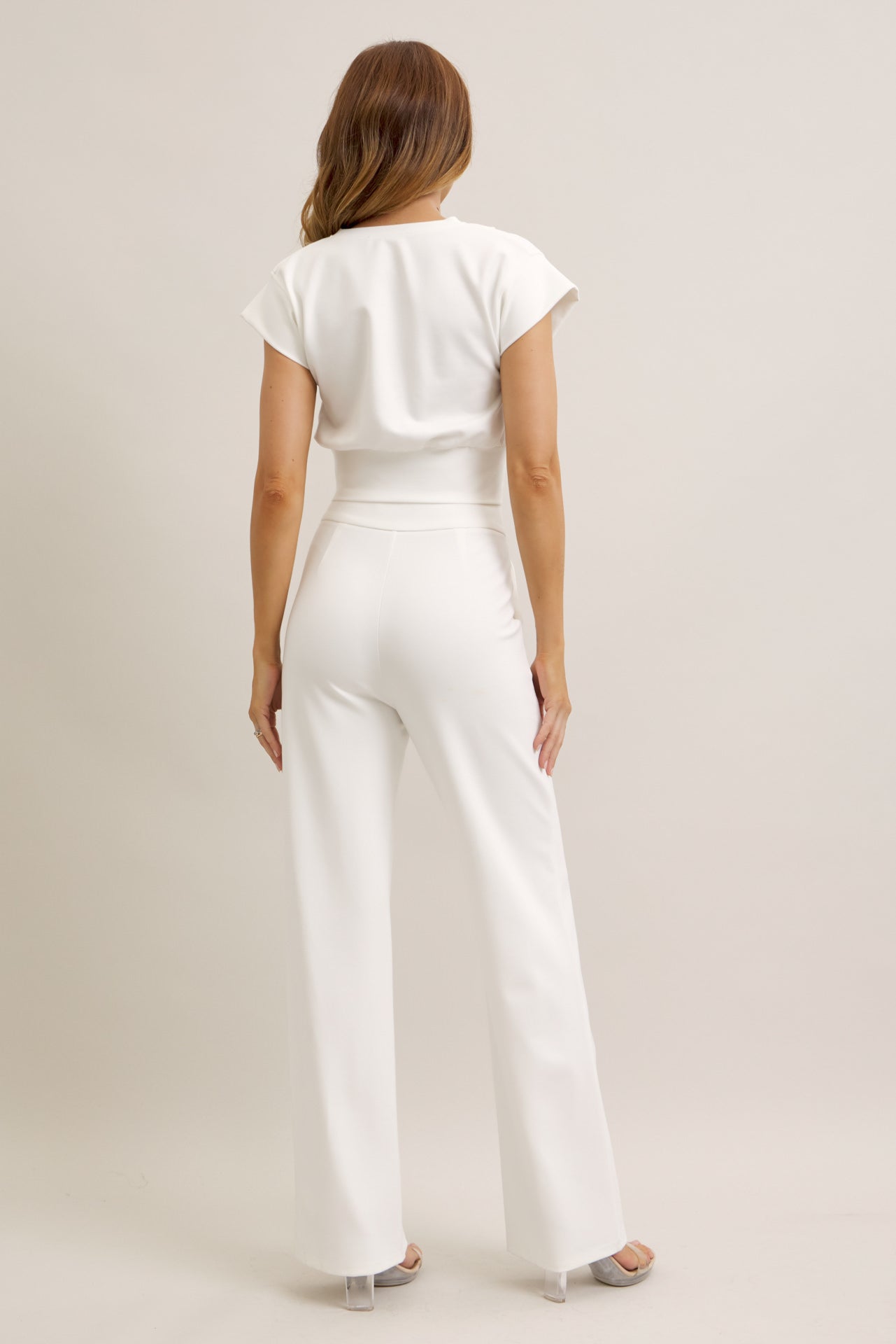 Journey Ahead Cropped Short Sleeve Top and Pants Set