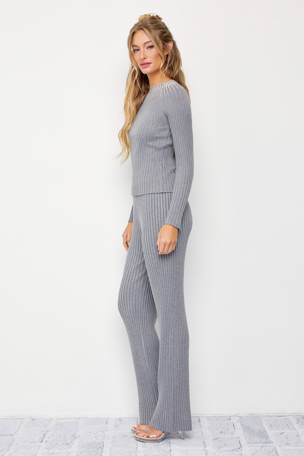 Unlike No Other Rib Knit Long Sleeve Top and Pants Set